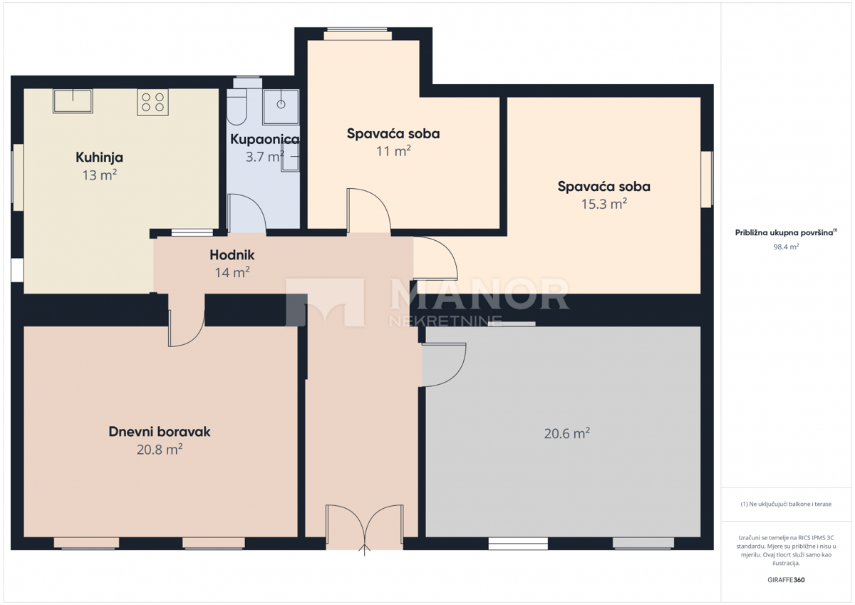 Appartamento Belveder, Rijeka, 101,37m2