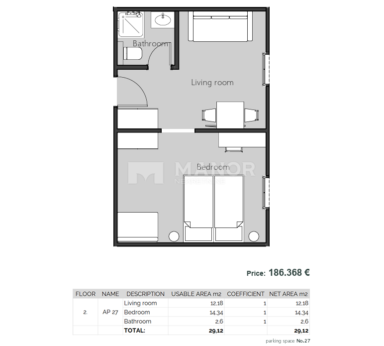 Appartamento Crikvenica, 23,03m2