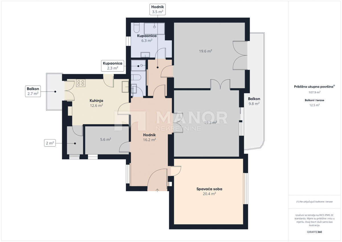 Appartamento Potok, Rijeka, 107m2