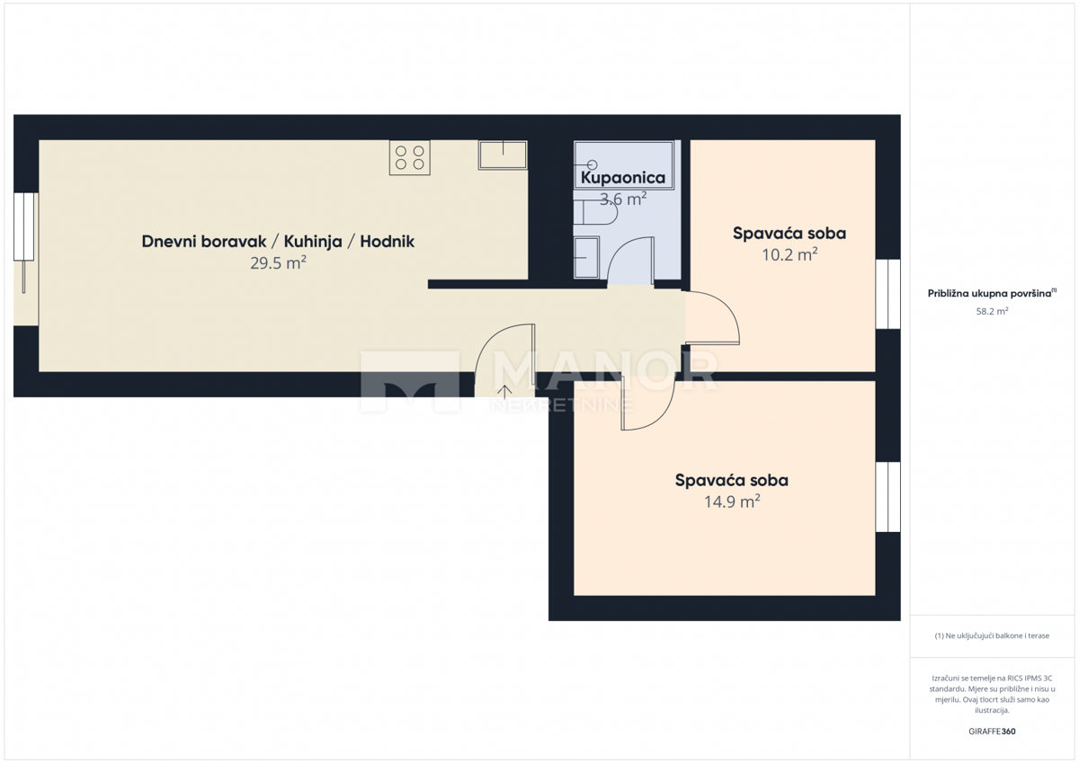 Appartamento Gornja Vežica, Rijeka, 62m2