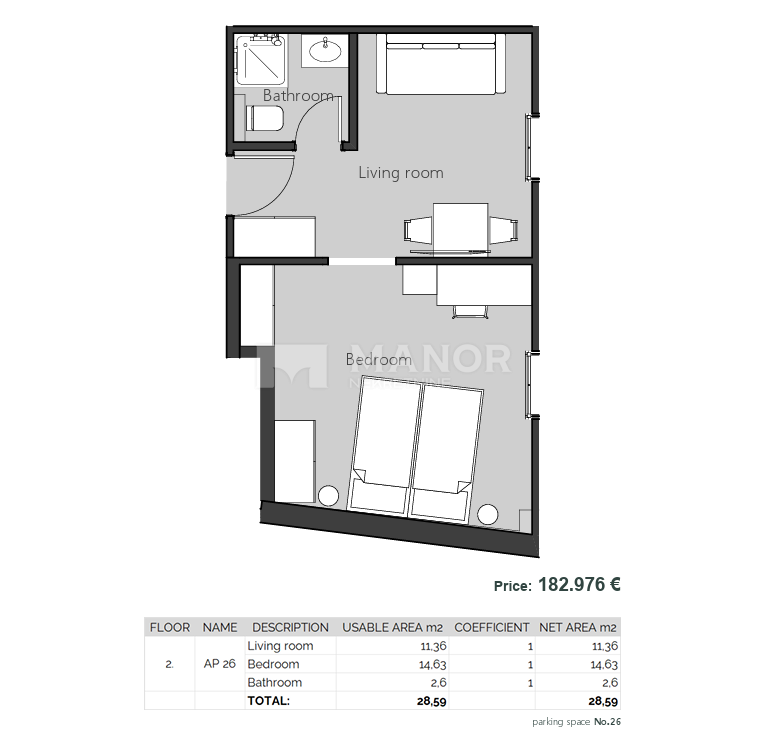 Appartamento Crikvenica, 23,03m2