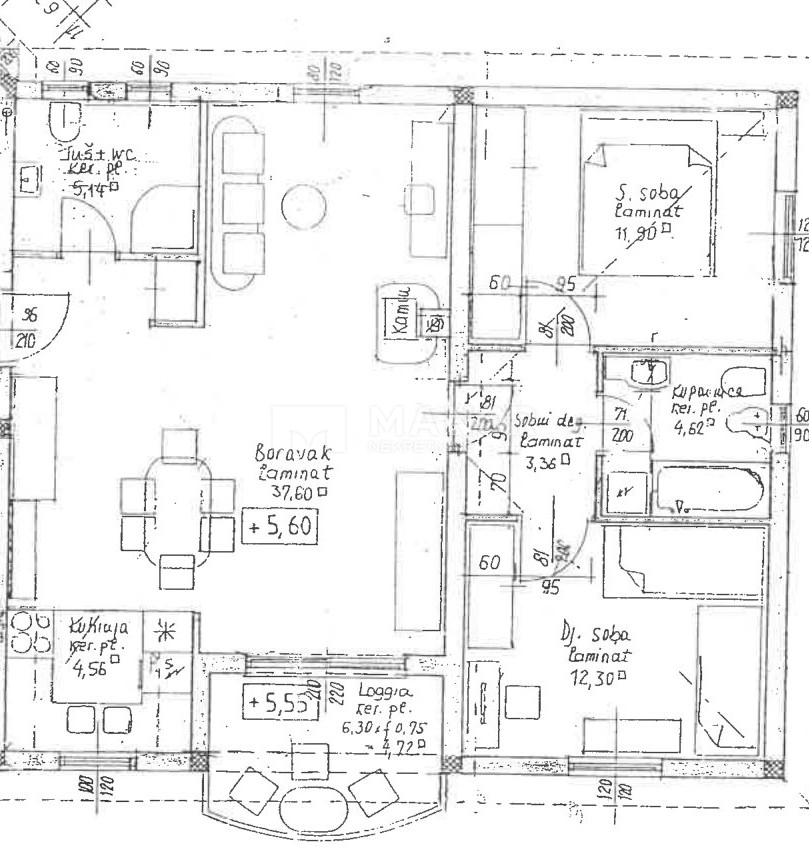 Appartamento Marinići, Viškovo, 57m2