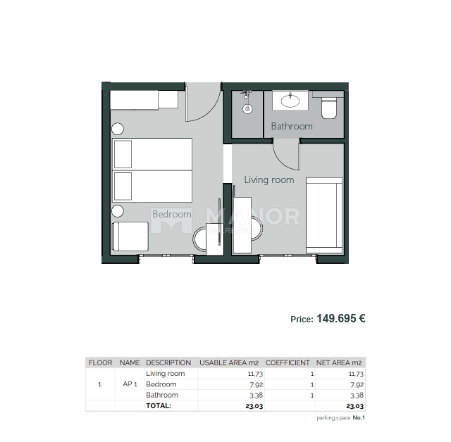 Appartamento Crikvenica, 23,03m2