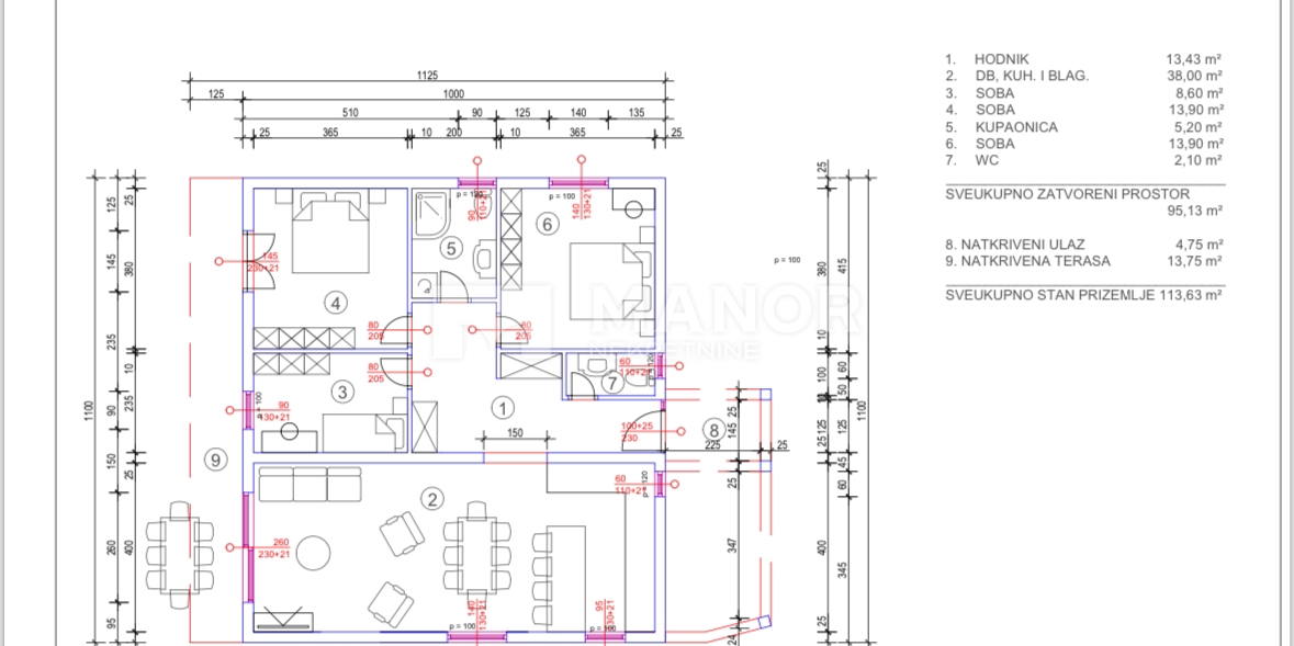 Appartamento Srdoči, Rijeka, 114m2