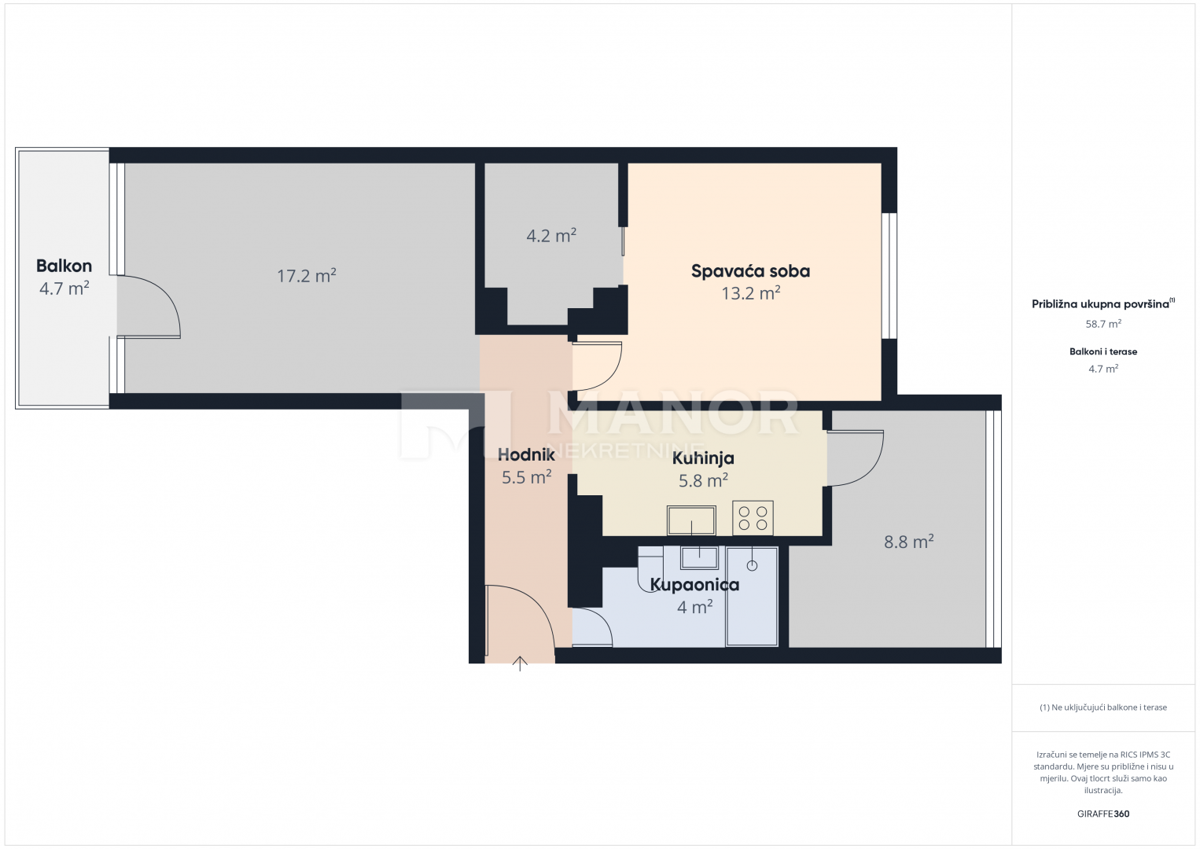 Appartamento Podmurvice, Rijeka, 63m2