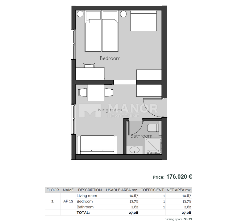 Appartamento Crikvenica, 23,03m2