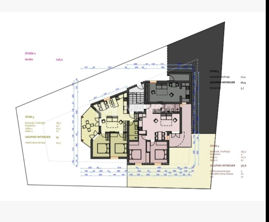 Appartamento Srdoči, Rijeka, 43m2