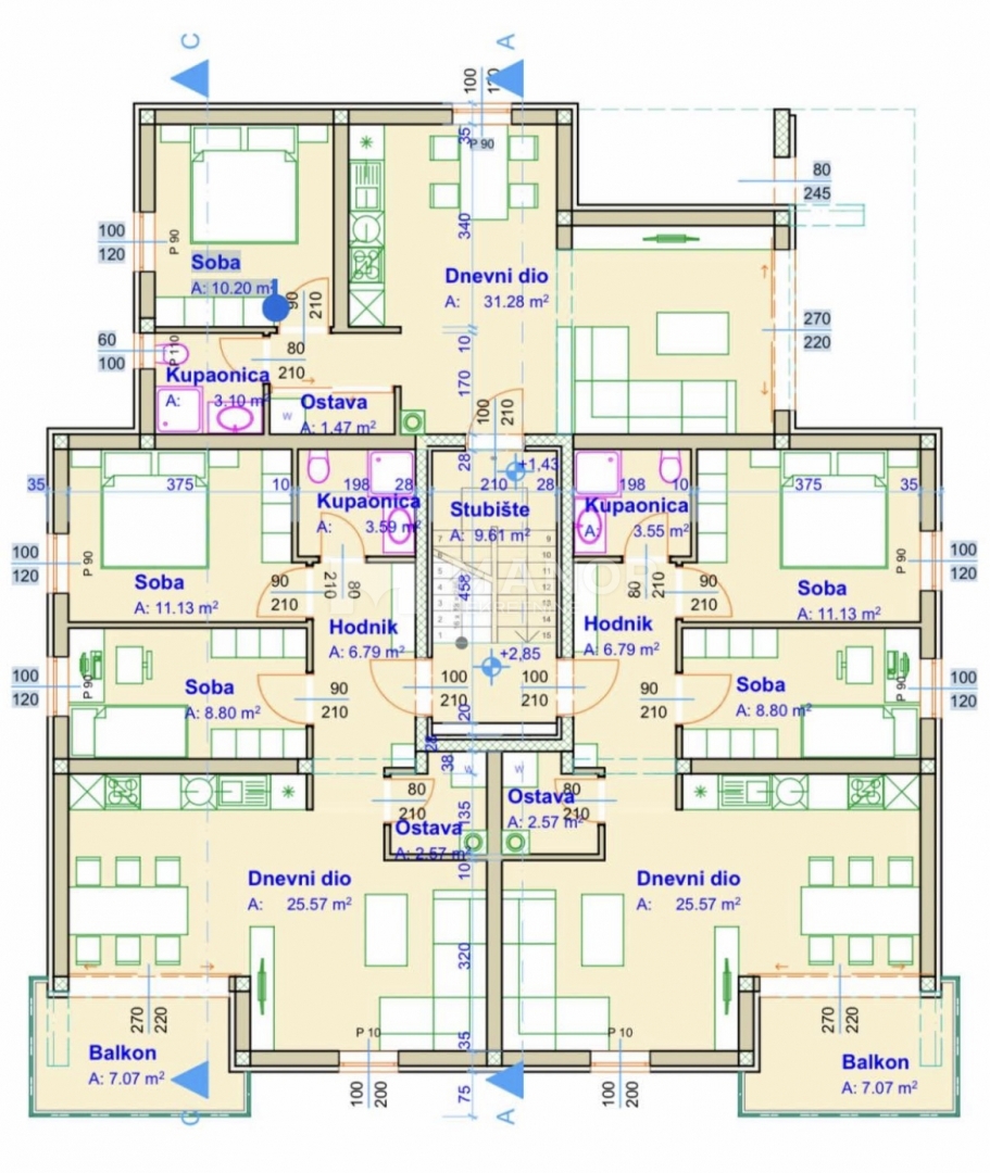 Appartamento Drenova, Rijeka, 62m2