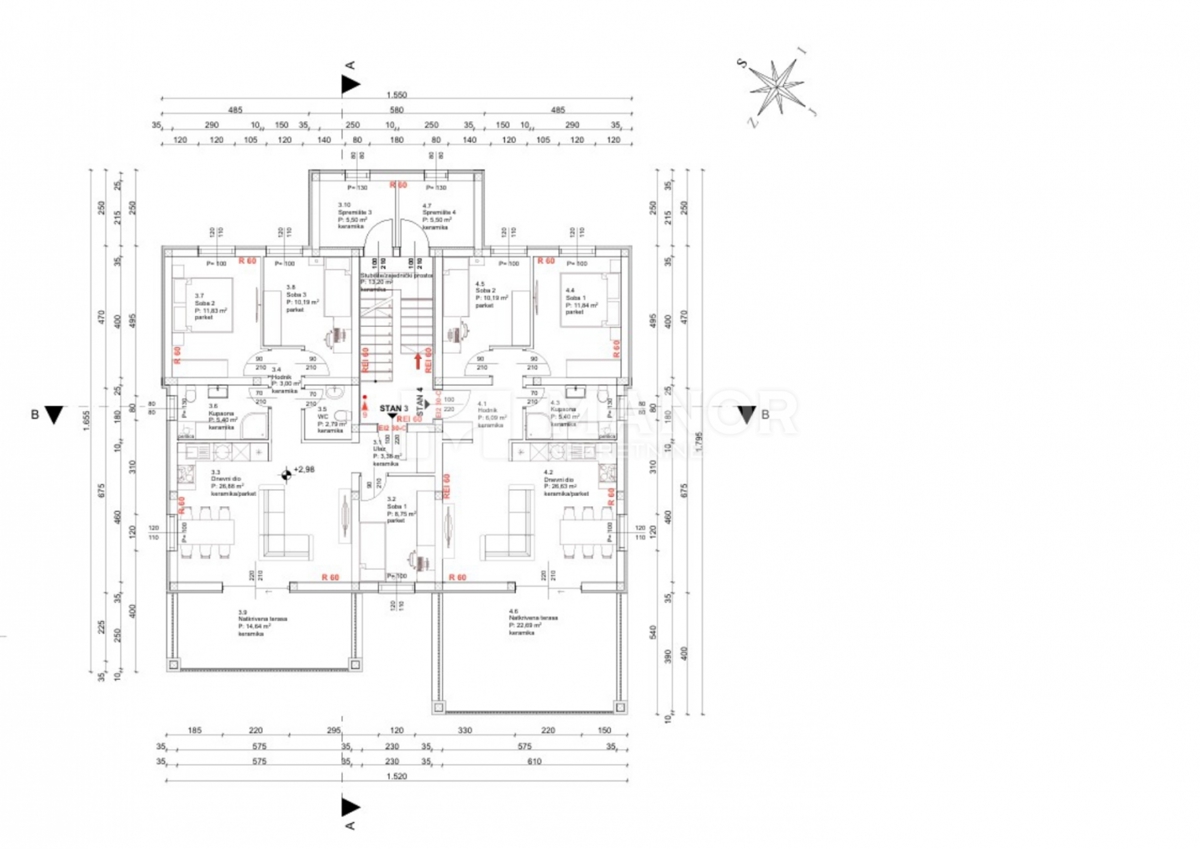 Appartamento Marčelji, Viškovo, 83m2