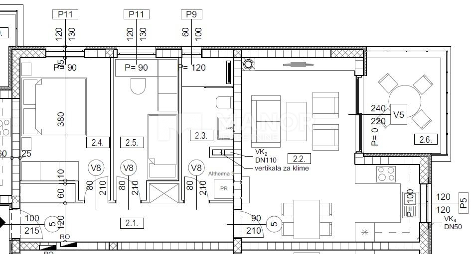 Appartamento Marinići, Viškovo, 68m2