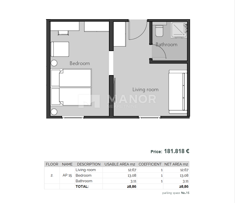 Appartamento Crikvenica, 23,03m2