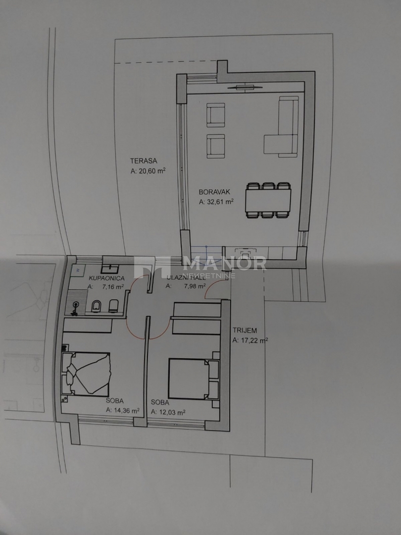 Terreno edificabile Tinjan, 1.128m2