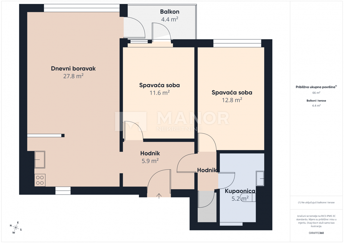 Appartamento Krnjevo, Rijeka, 71m2