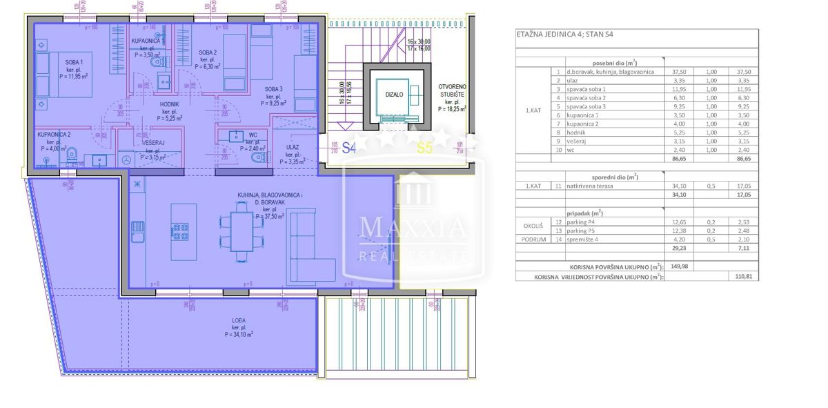 Appartamento Borik, Zadar, 115,64m2