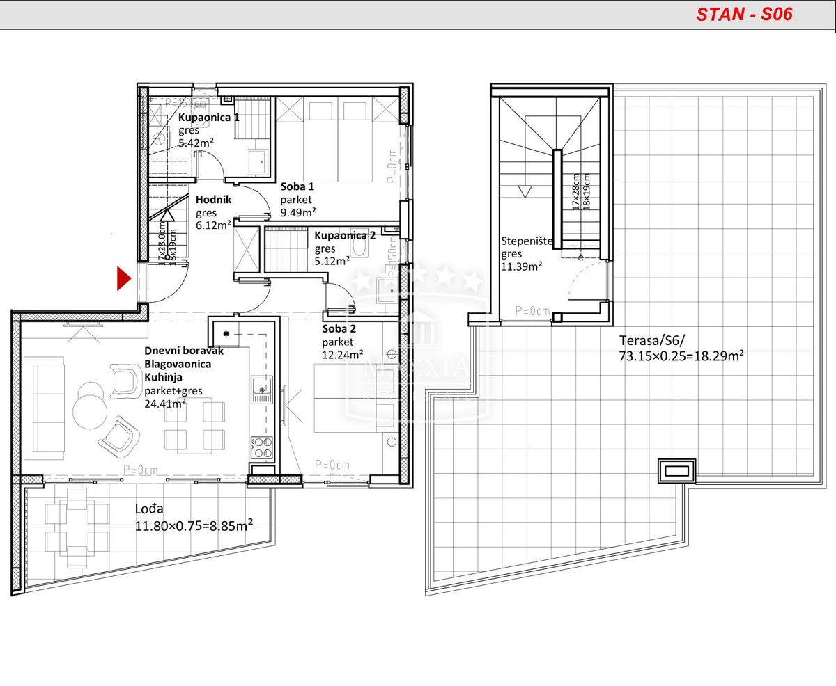 Appartamento Sukošan, 104,04m2