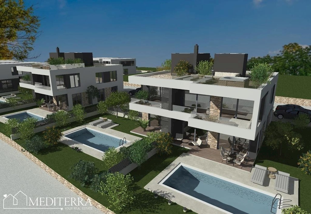 Contessa Residence 5., appartamento 1., con piscina al piano terra, nuova costruzione, Cittanova, Istria