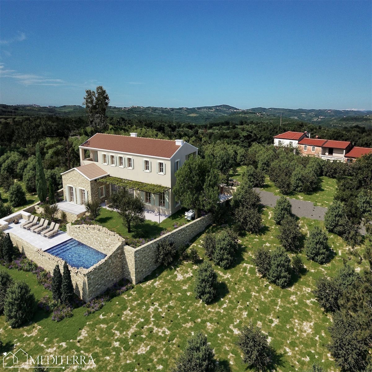 Villa con splendida vista mare, Verteneglio, Istria