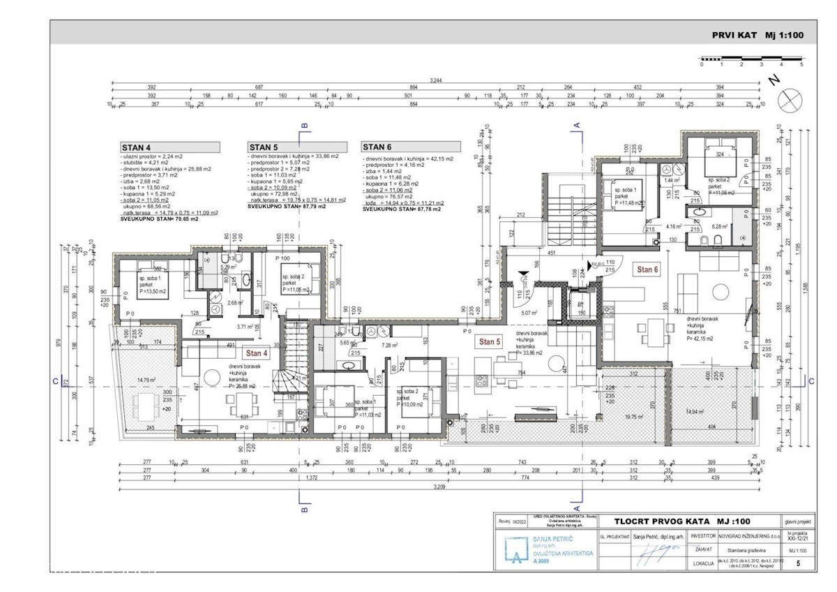 Appartamento S5 al 1° piano di un moderno edificio nuovo, Cittanova Istria