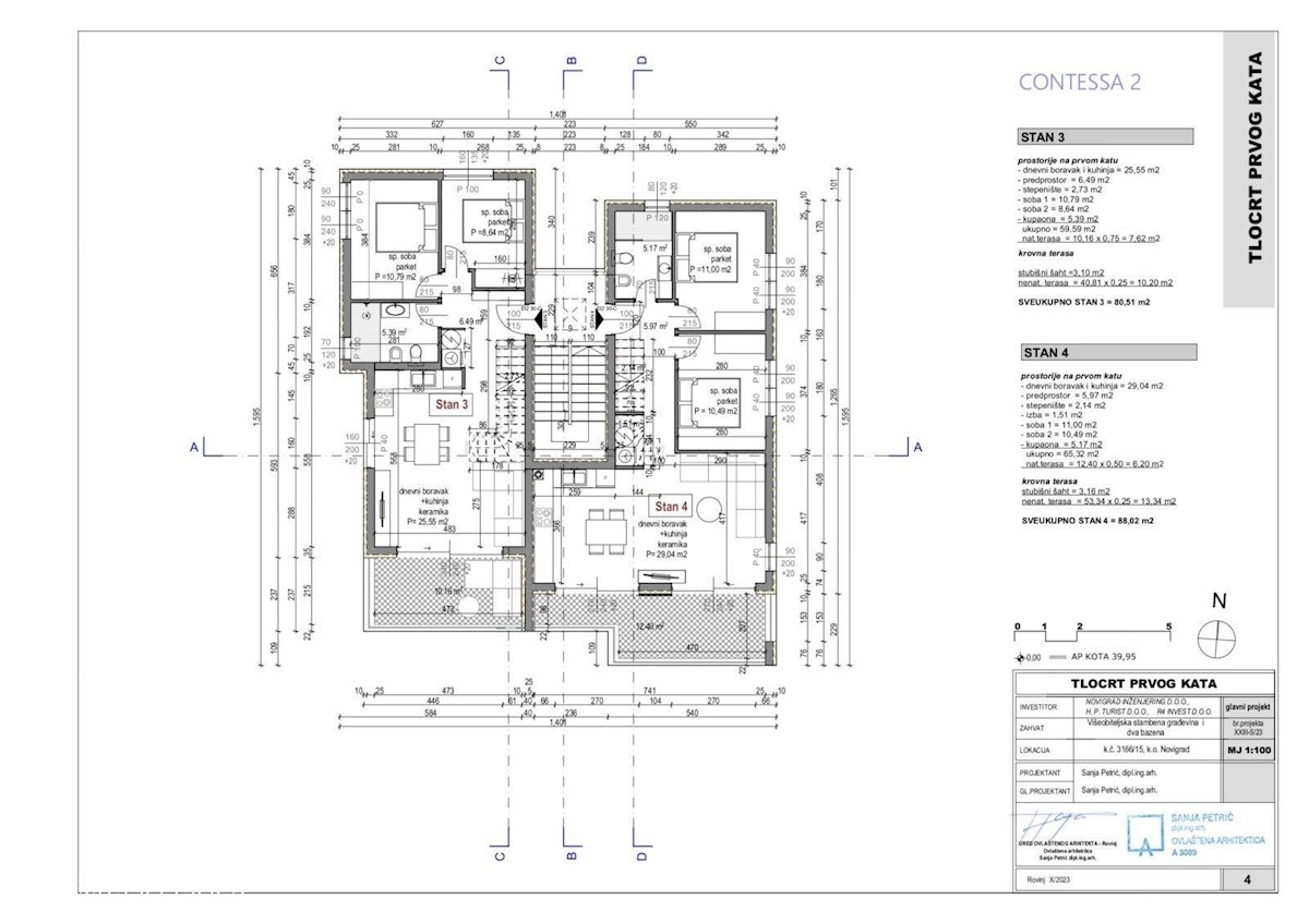 Contessa Residence 6., appartamento 3., con terrazza sul tetto, Cittanova, Istria