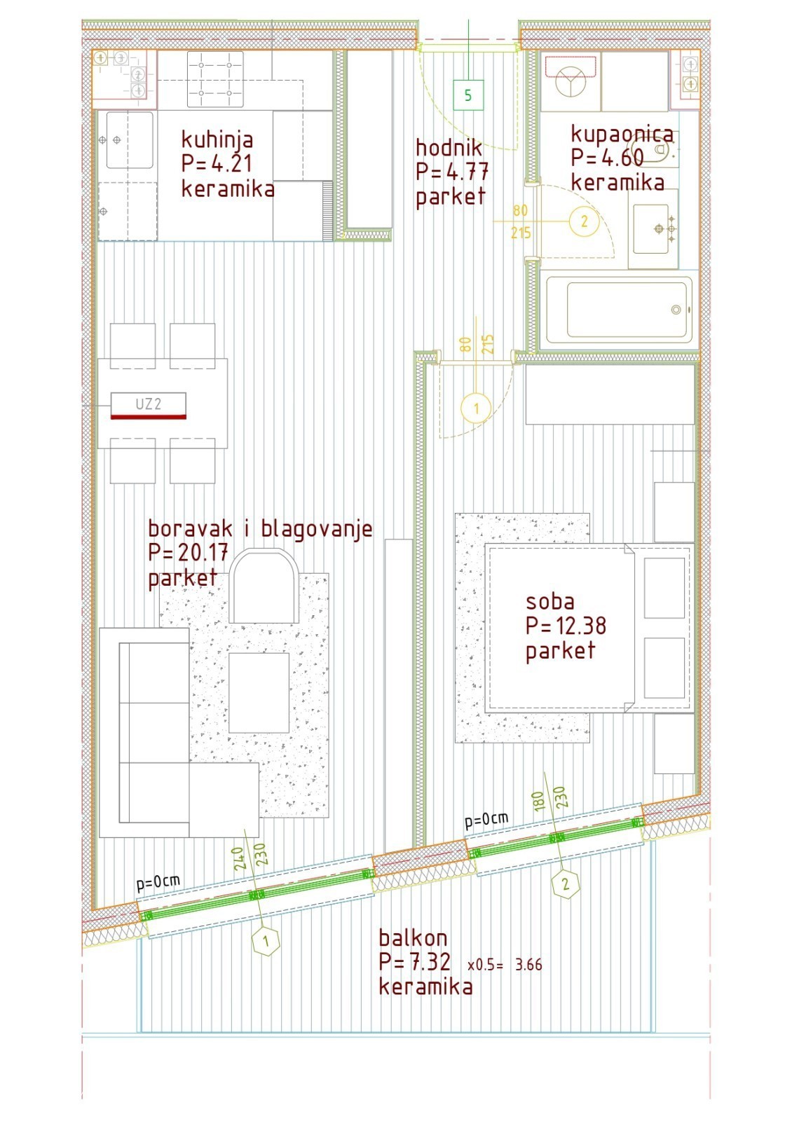 Appartamento di 56m2 in un'ottima posizione, Parenzo, Istria