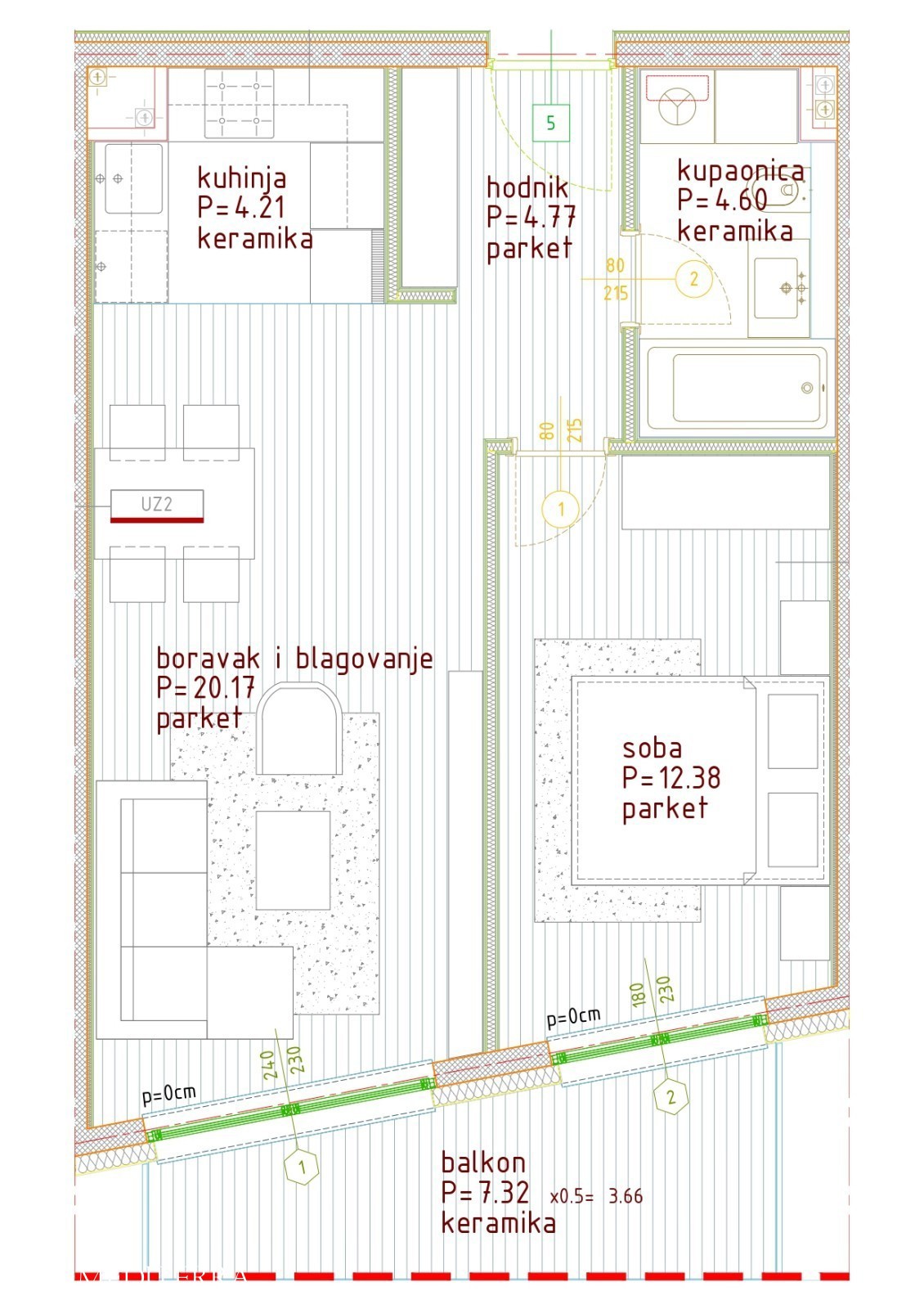 Appartamento di 53m2 in una posizione tranquilla, Parenzo, Istria