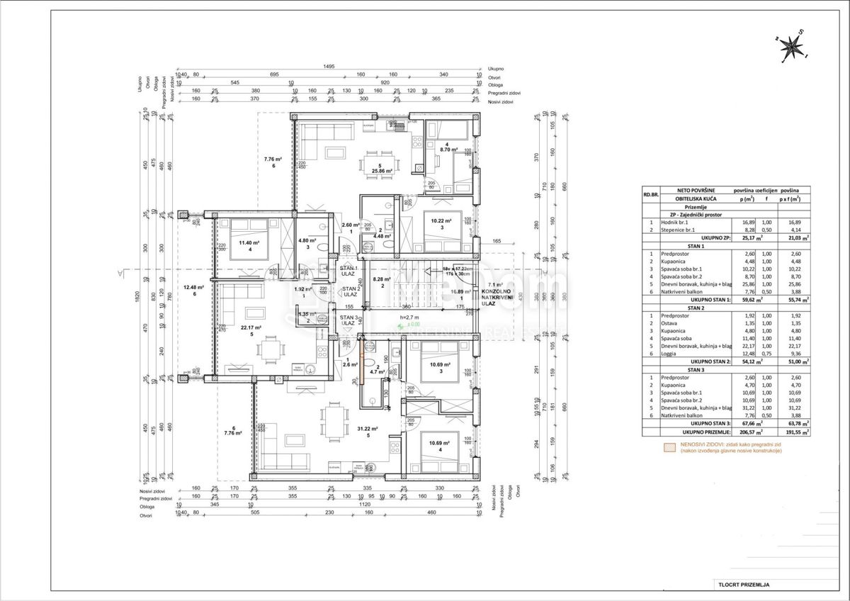 Appartamento Žminj, 55,74m2