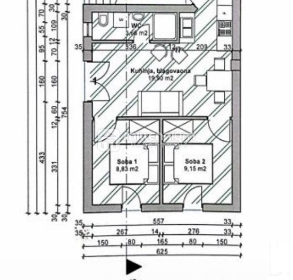 Appartamento Njivice, Omišalj, 41,54m2