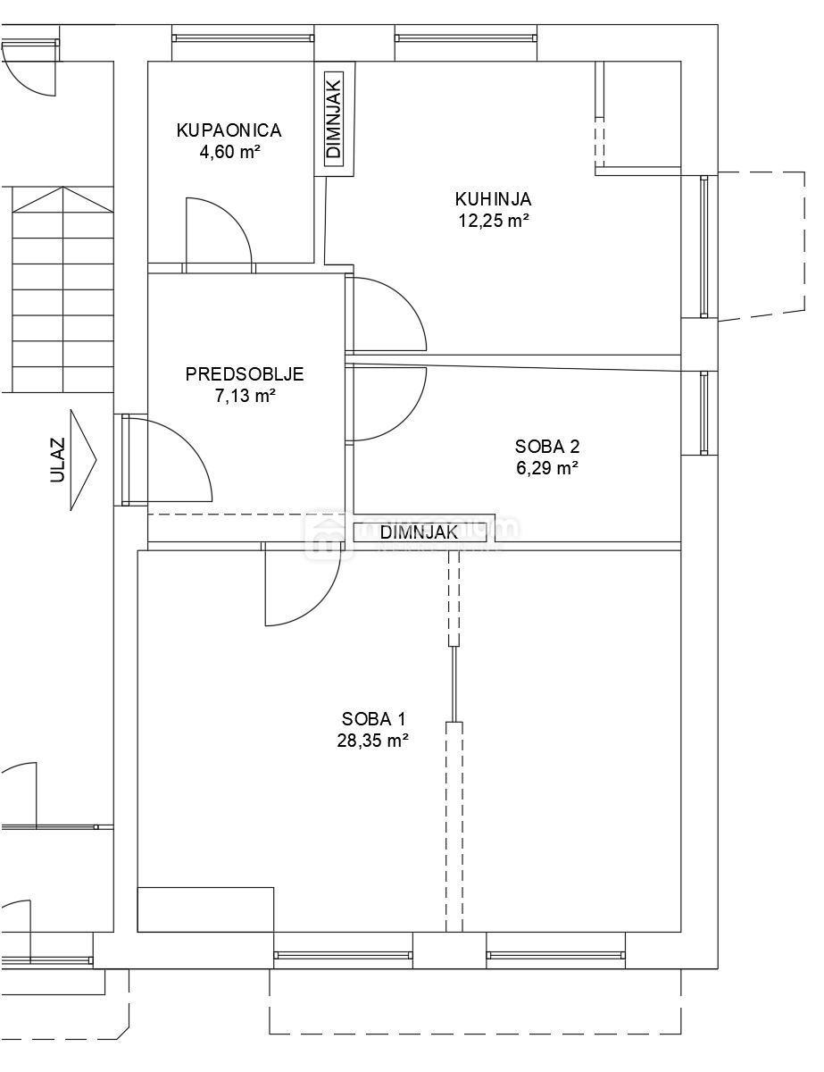 Appartamento Trsat, Rijeka, 58,62m2