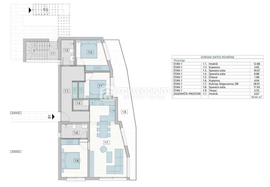 Appartamento Krk, 88,54m2