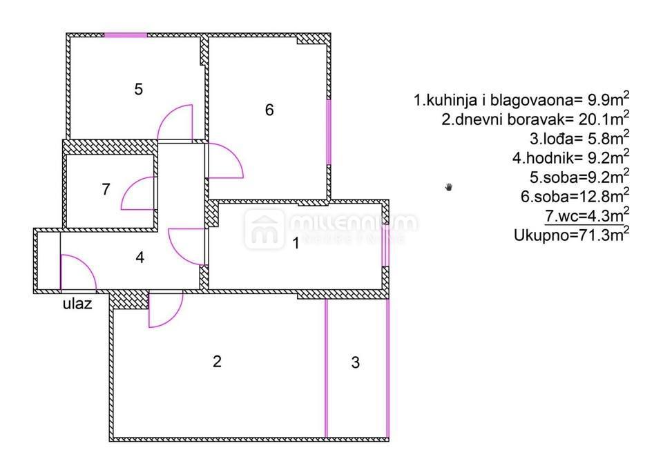 Appartamento Podmurvice, Rijeka, 68.37m2