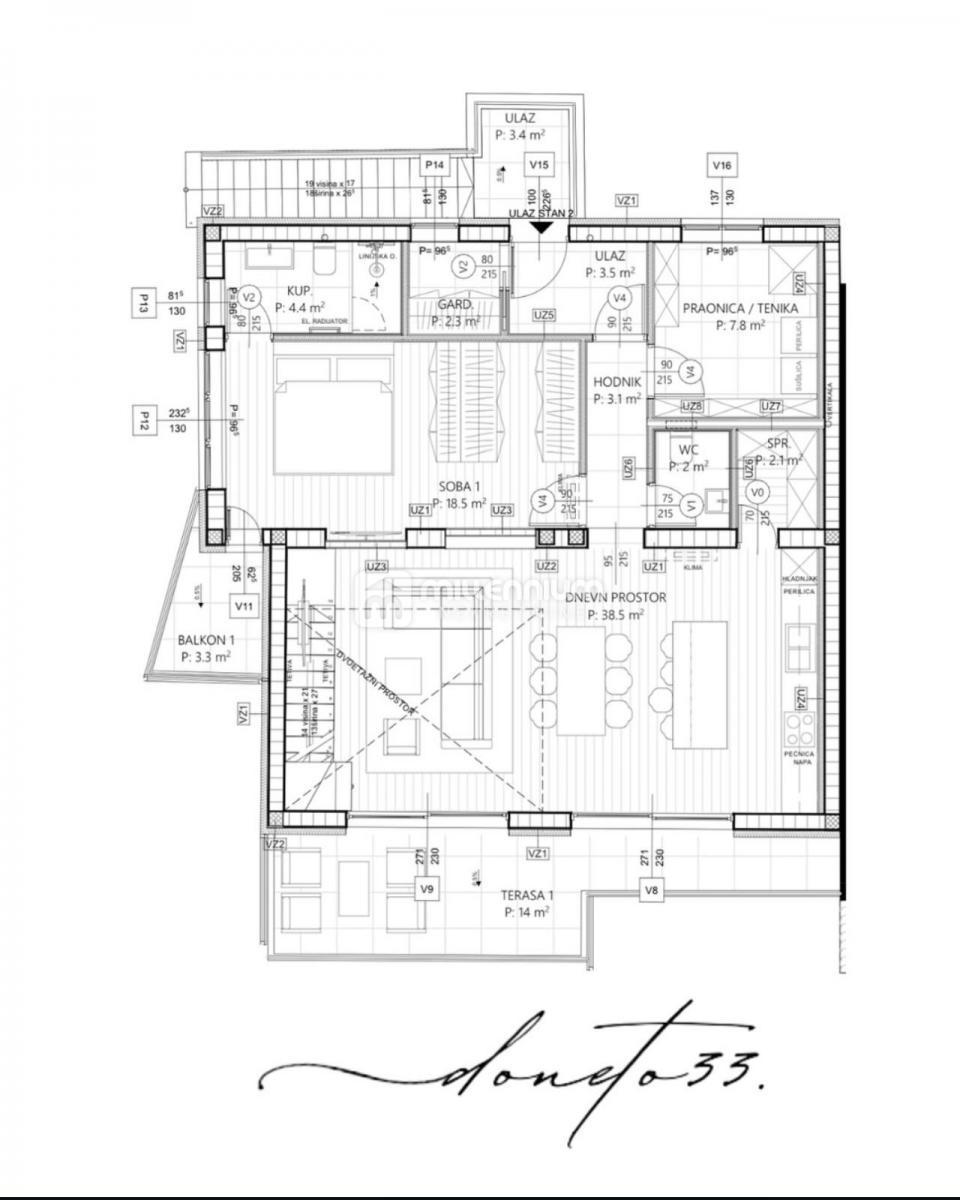 Appartamento Trsat, Rijeka, 134,10m2