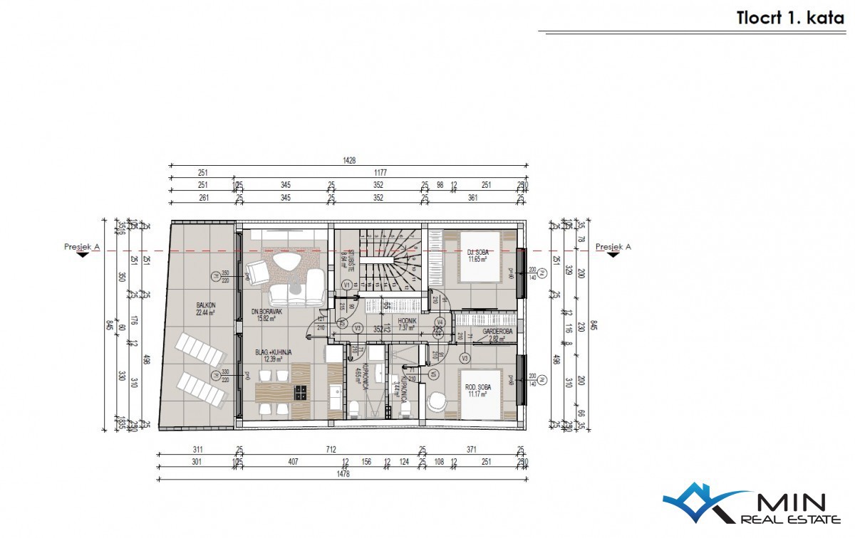 Appartamento di recente costruzione al 1° piano a Tar