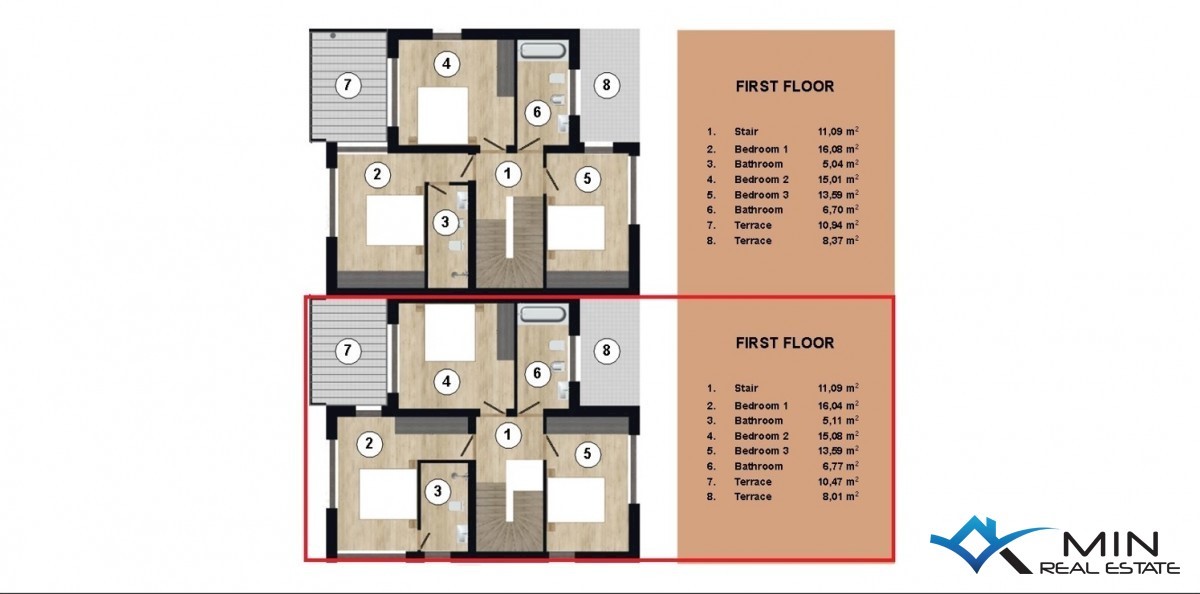 Moderna casa bifamiliare con terrazza sul tetto - Cittanova