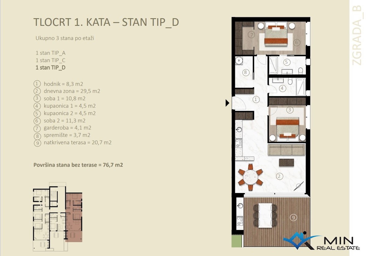 Lussuoso appartamento con vista sul mare - Cittanova ( bD1 )