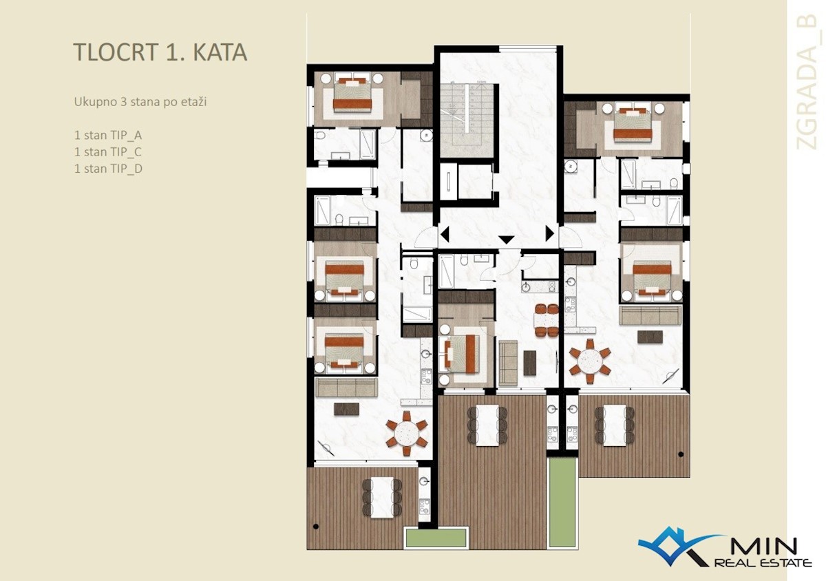 Lussuoso appartamento con vista sul mare - Cittanova ( bD1 )