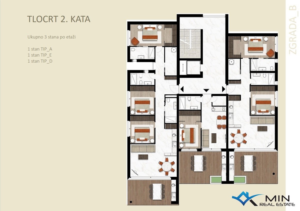 Lussuoso appartamento con 1 camera da letto - Cittanova ( bE1 )