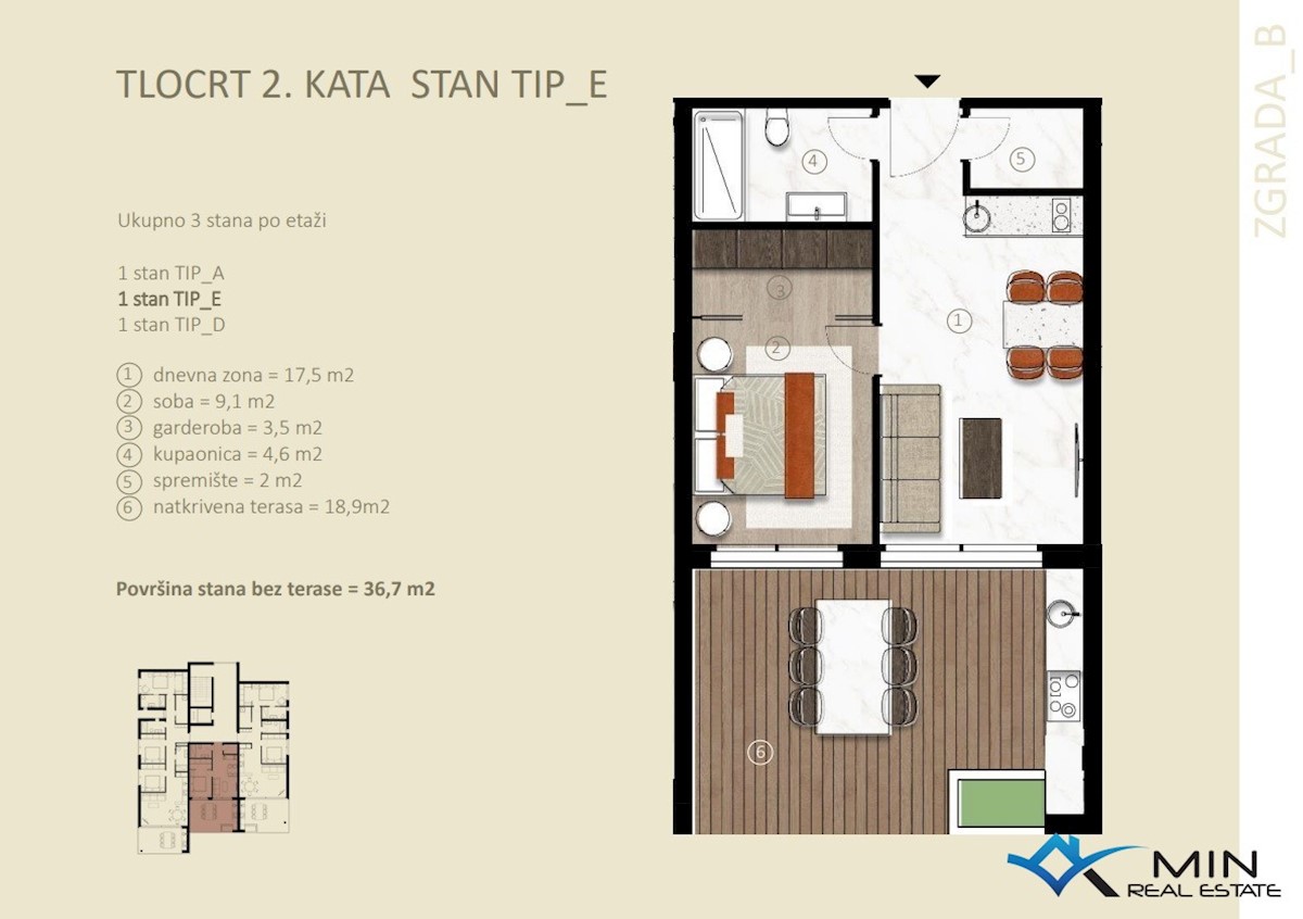 Lussuoso appartamento con 1 camera da letto - Cittanova ( bE1 )