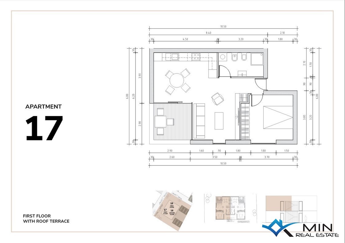 Appartamento monolocale con terrazza sul tetto nelle vicinanze di Cittanova (17)