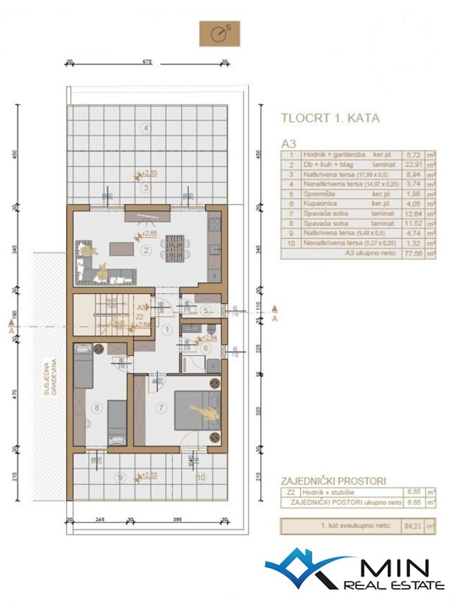 Appartamento nel residence Green Oasis con vista mare e piscina in comune a Cittanova