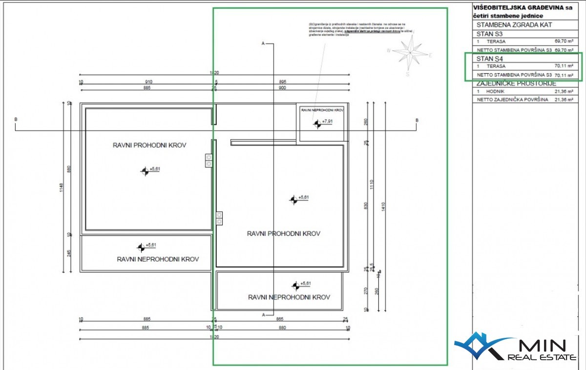 Moderno appartamento con terrazza sul tetto a Cittanova (S4)