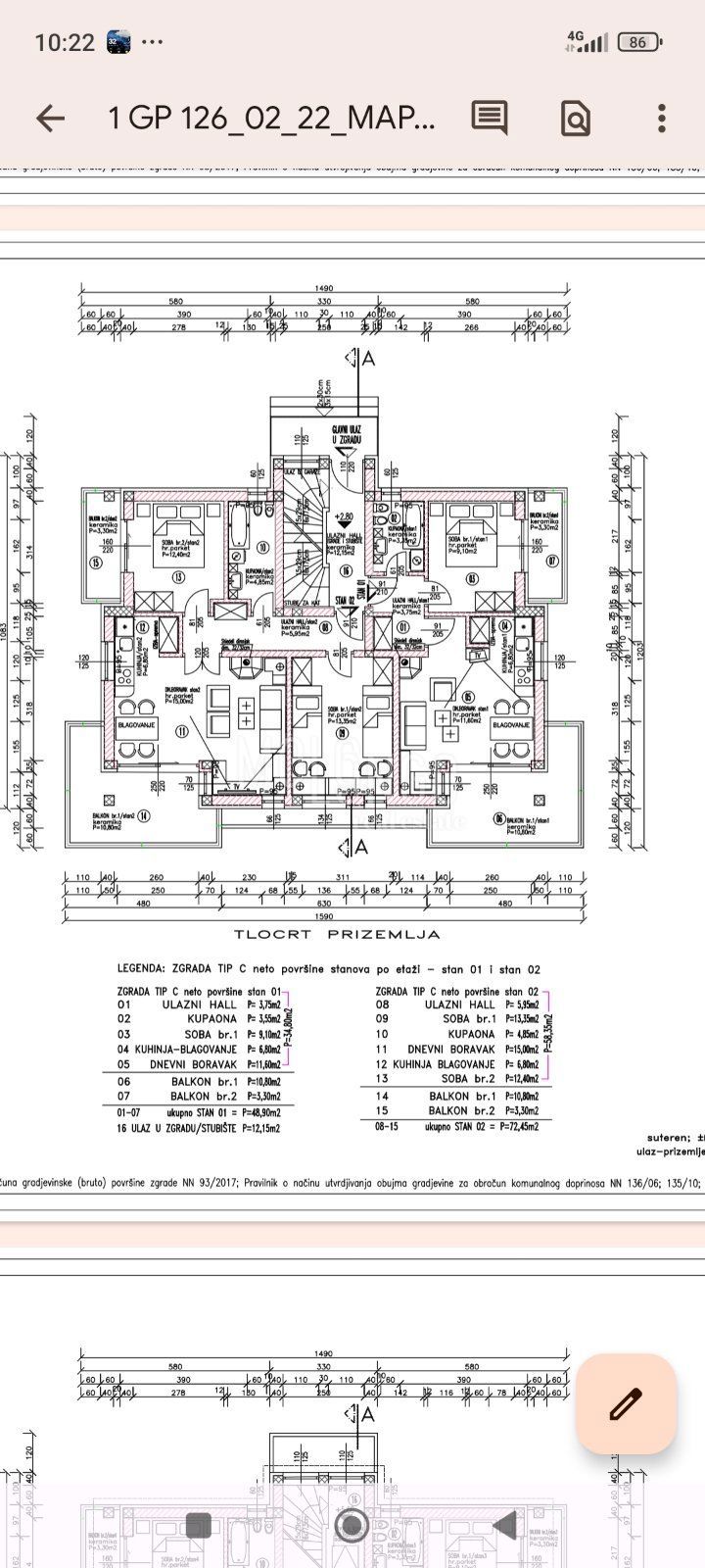 Appartamento/appartamento Hreljin, Bakar, 48,90m2