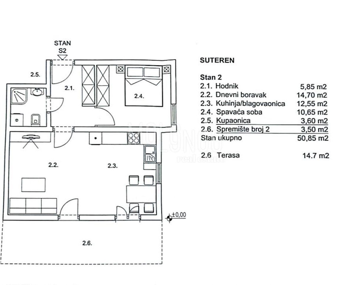 Appartamento Zamet, Rijeka, 62m2