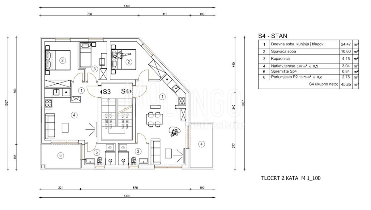 Appartamento/appartamento Šijana, Pula, 45,85m2