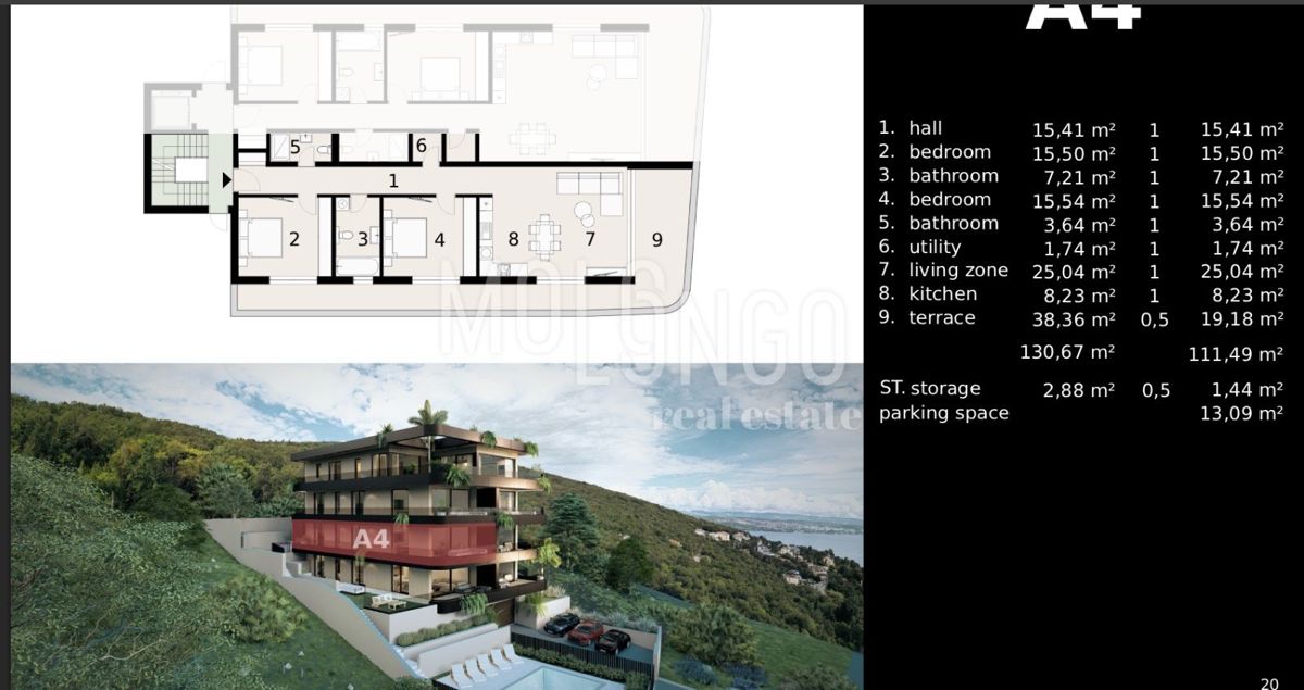 Appartamento/appartamento Ičići, Opatija - Okolica, 118,67m2
