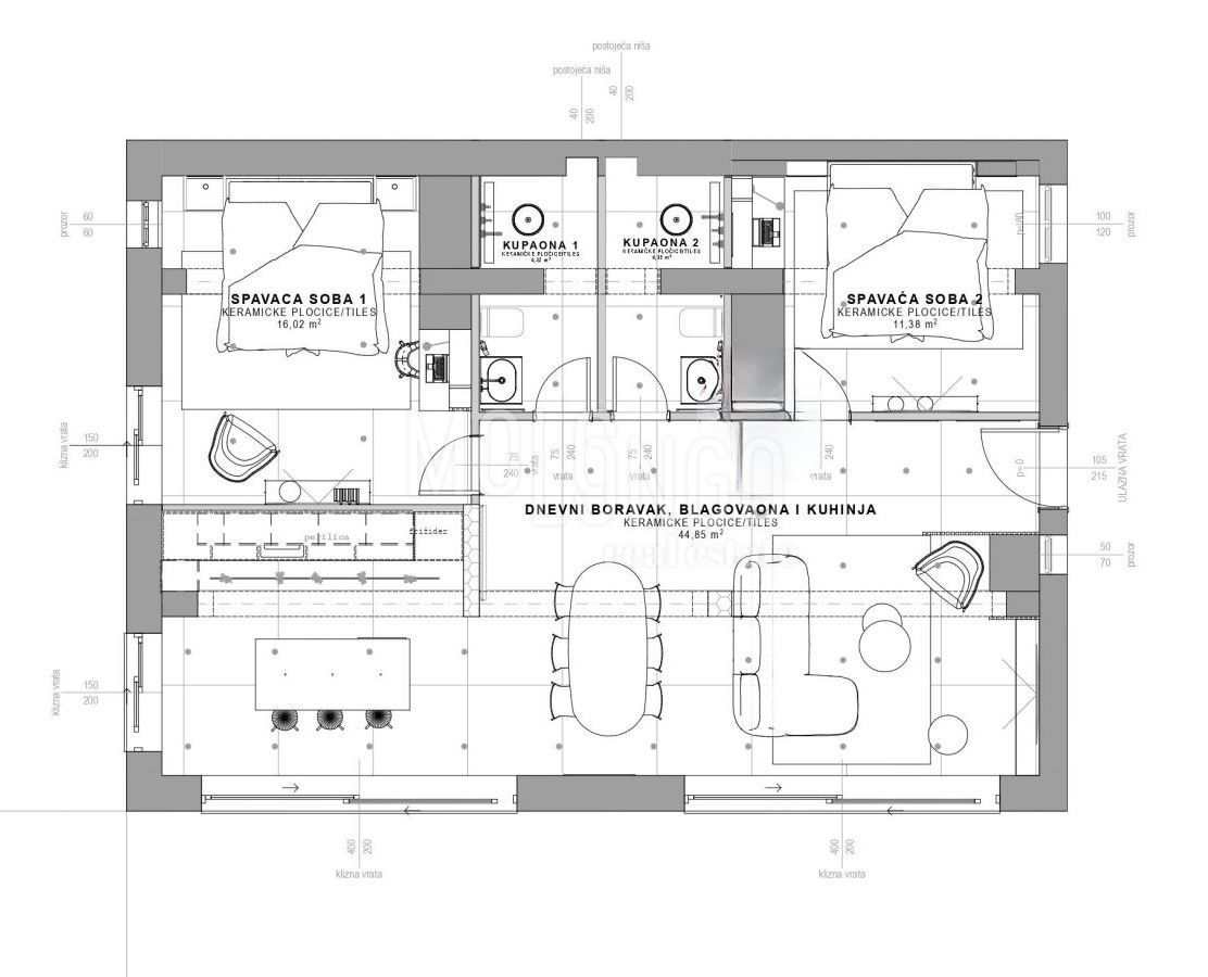 Appartamento/appartamento Volosko, Opatija, 103m2