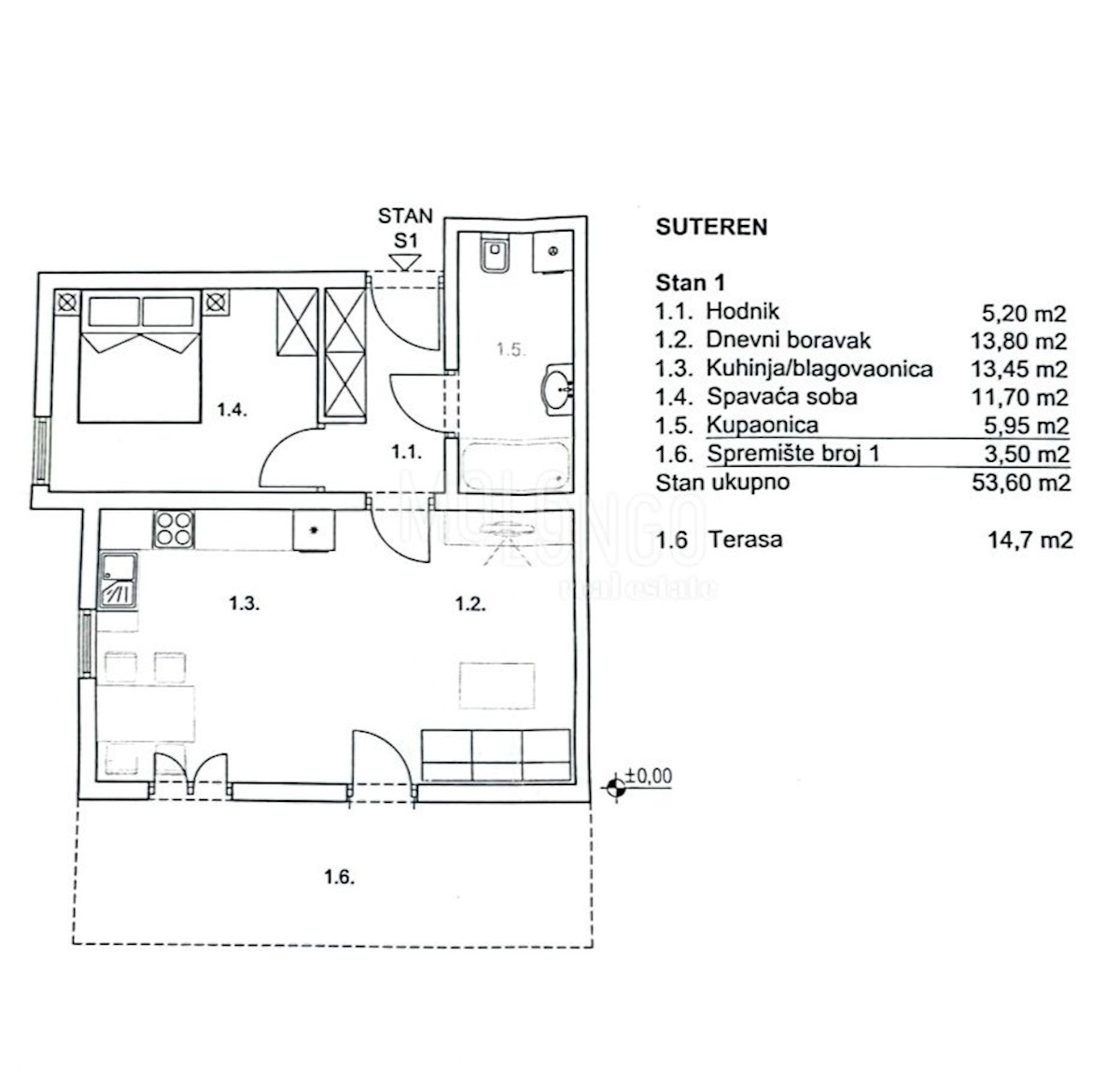 Appartamento Zamet, Rijeka, 65m2
