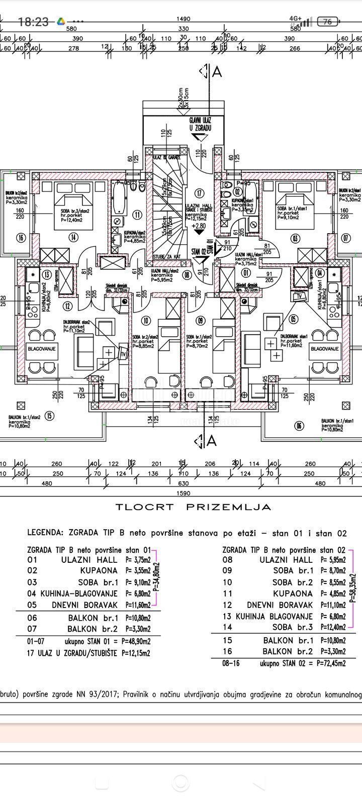 Appartamento/appartamento Hreljin, Bakar, 48,90m2