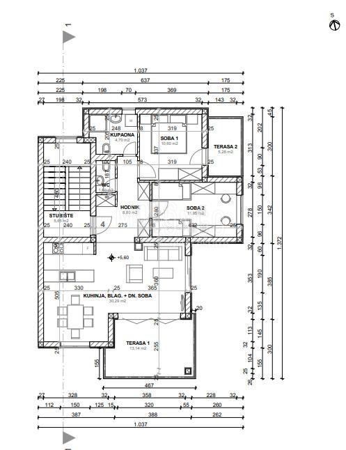 Appartamento/appartamento Njivice, Omišalj, 68m2