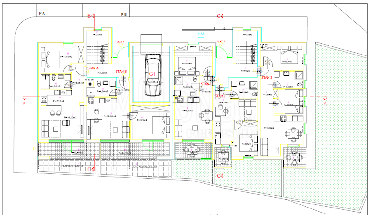 Appartamento Plomin Luka, Kršan, 53,55m2