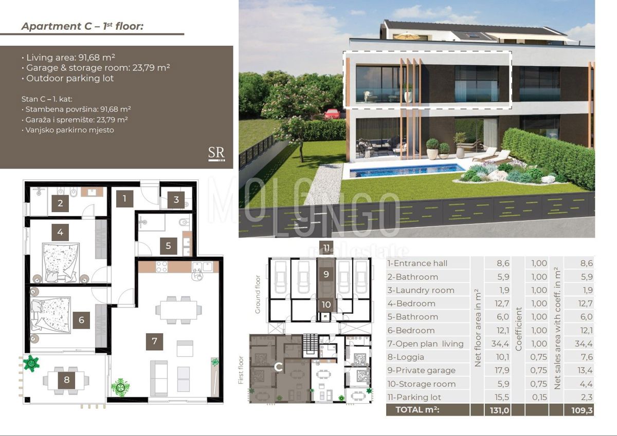 Appartamento/appartamento Rovinj, 91,68m2